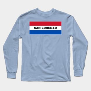 San Lorenzo City in Paraguay Flag Colors Long Sleeve T-Shirt